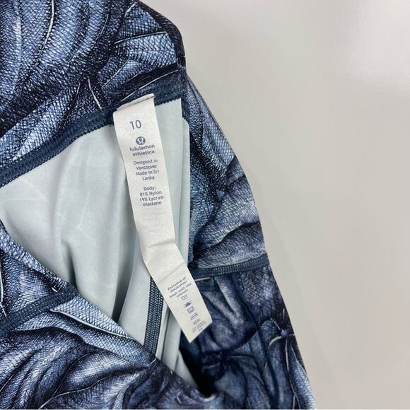 Lululemon Wunder Under High Rise Leggings Nulux Concrete Jungle Blue Size 10 - Picture 8 of 10